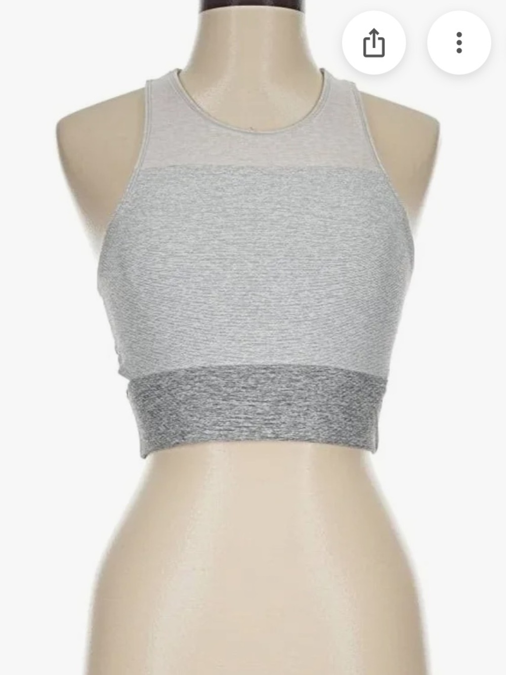 Outdoor Voices Light Gray Cropped High-Neck Sports Bra Size XS